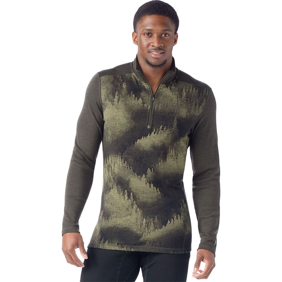 Smartwool Classic Thermal Merino 1/4-Zip Base Layer - Men's North Woods Foggy Pines