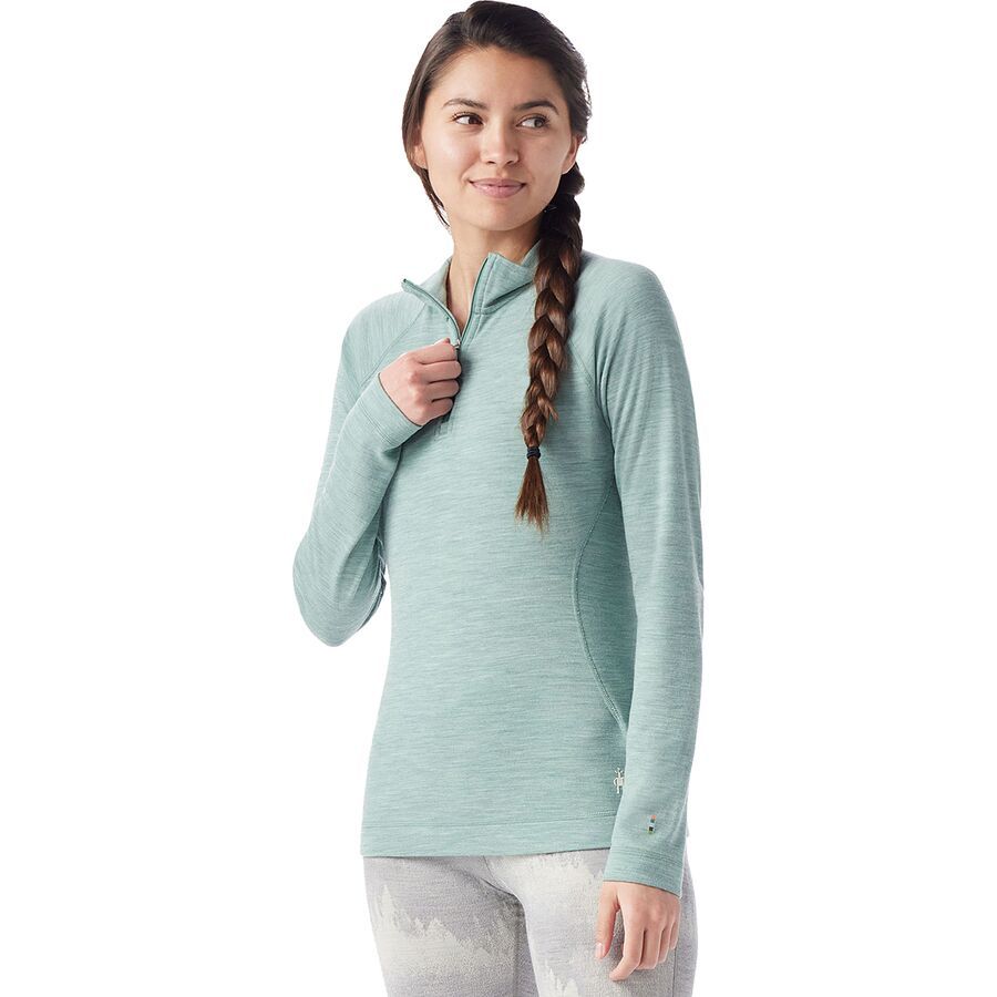 Smartwool Classic Thermal Merino Base Layer 1/4-Zip Top - Women's Arctic Green Heather