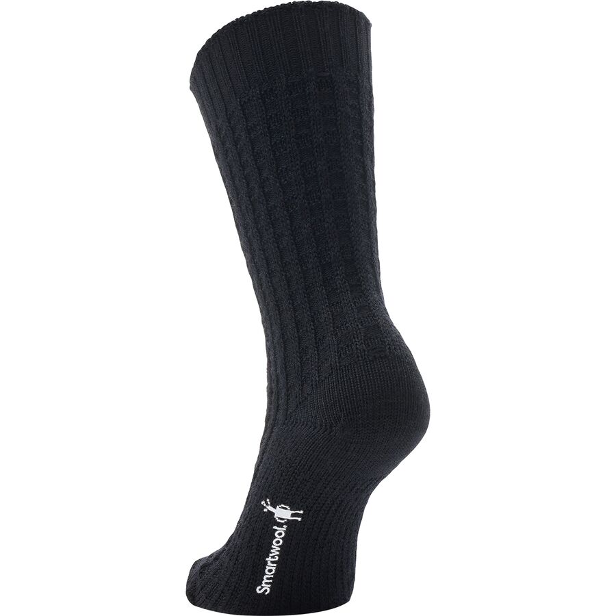 Smartwool Everyday Waffle Press Crew Sock Black