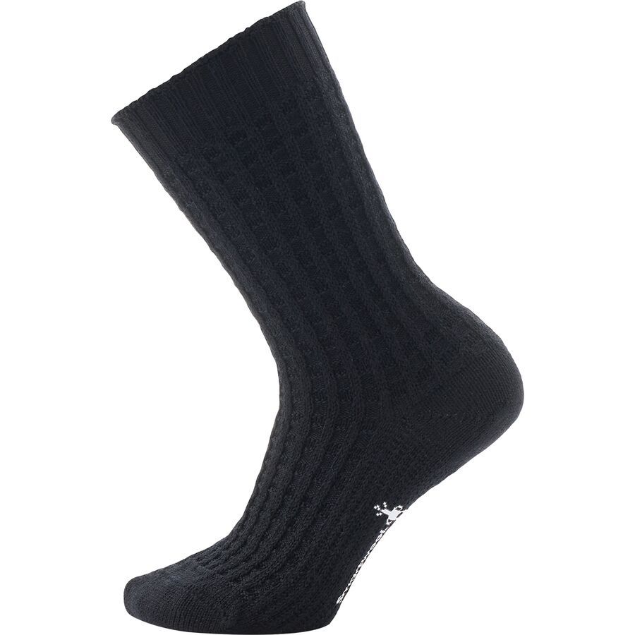 Smartwool Everyday Waffle Press Crew Sock Black