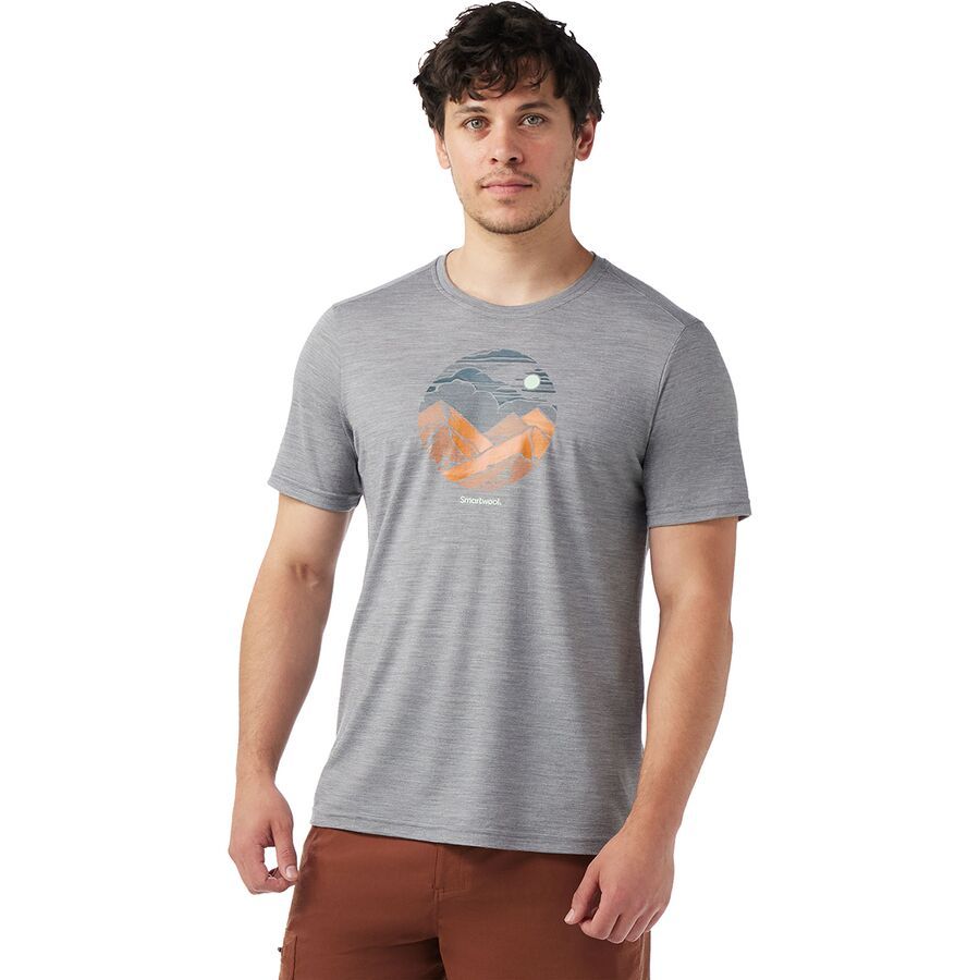 Smartwool Fourteener Active Graphic T-Shirt Light Gray Heather