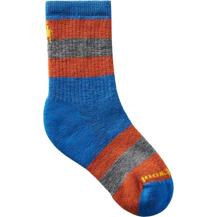 Smartwool Full Cushion Striped Crew Sock - Kids' Laguna Blue