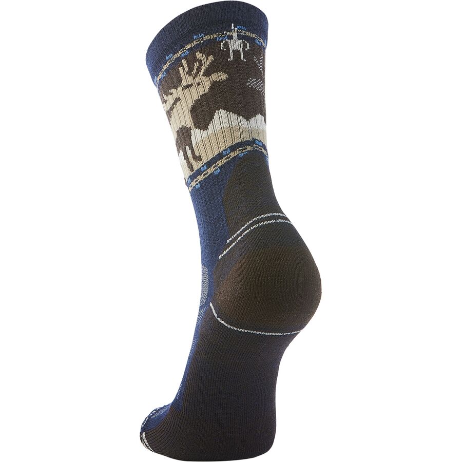 Smartwool Hike Light Cushion Mountain Moose Crew Sock - Men's Deep Navy