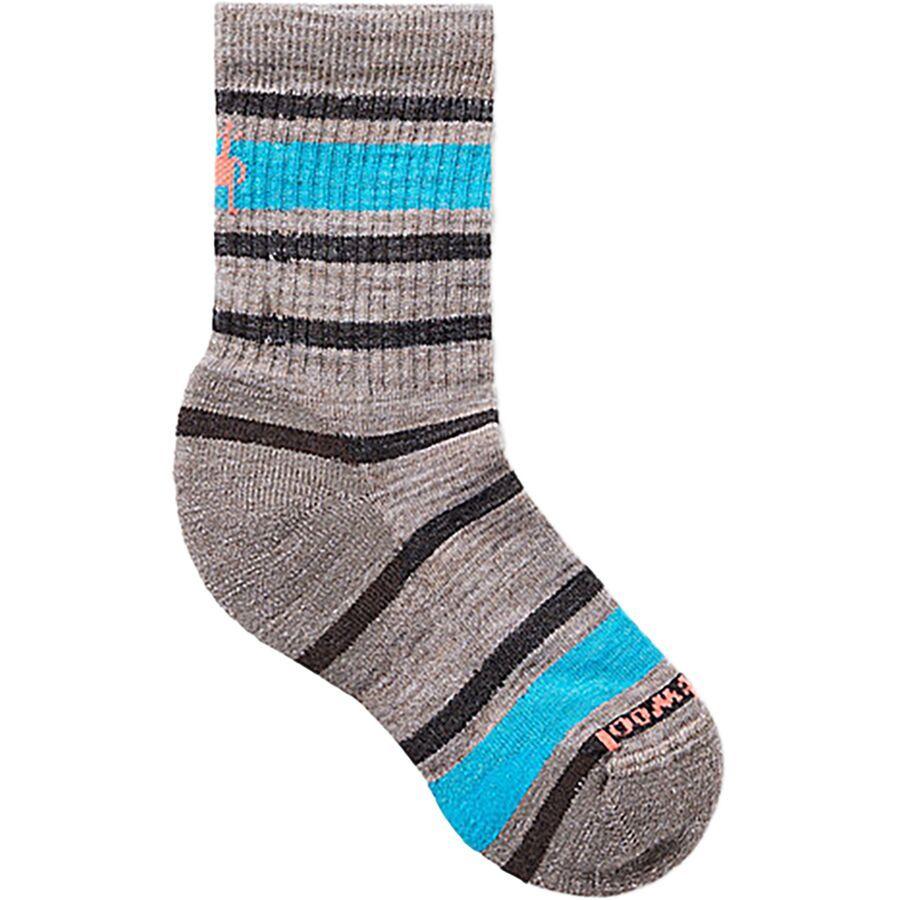 Smartwool Hike Light Cushion Striped Crew Sock - Kids' Fossil