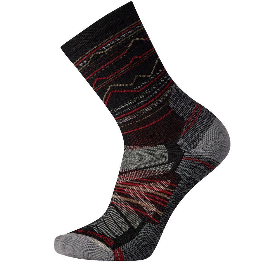 Smartwool Performance Hike Light Cushion Mountain Range Pattern Crew Black