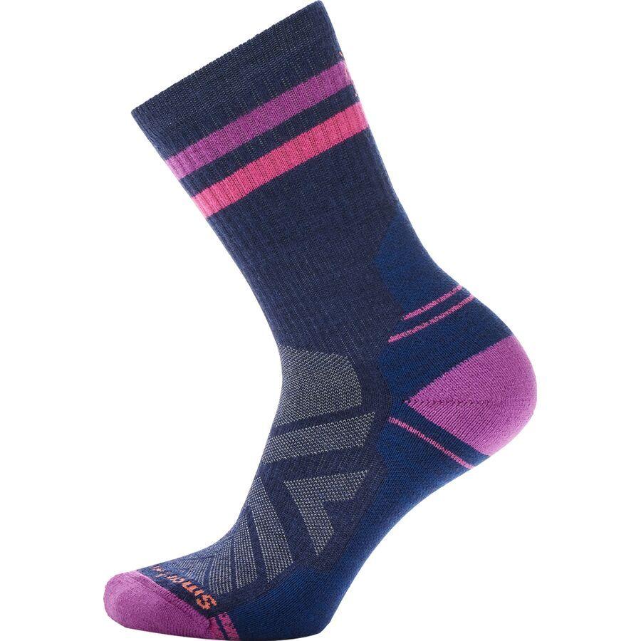Smartwool Performance Hike Light Cushion Tube Stripe Crew - Women's Deep Navy/Power Pink