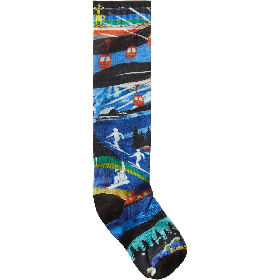 Smartwool Ski Zero Cushion Skication Print OTC Sock - Kids' Neptune Blue