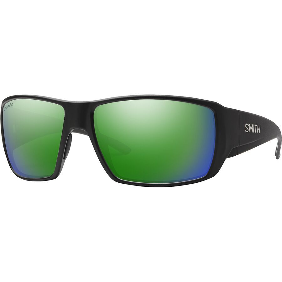 Smith Guide's Choice Sunglasses Matte Black/ChromaPop Glass Polarized Green Mirror