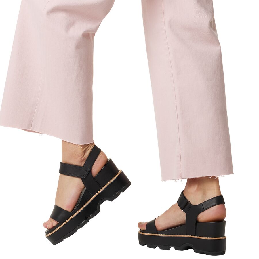 SOREL Joanie IV Y Strap Wedge - Women's Black/Sea Salt