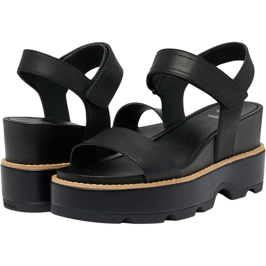 SOREL Joanie IV Y Strap Wedge - Women's Black/Sea Salt