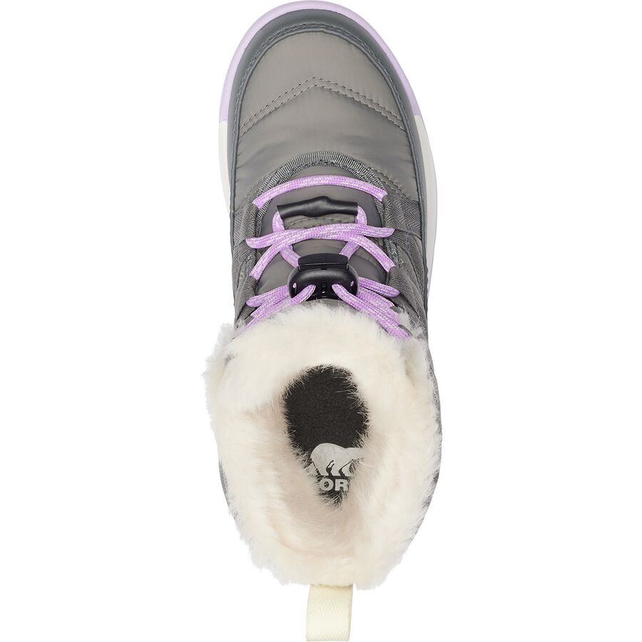 SOREL Whitney II Plus Lace WP Boot - Girls' Quarry/Lavender Cloud