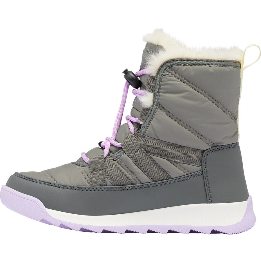 SOREL Whitney II Plus Lace WP Boot - Girls' Quarry/Lavender Cloud