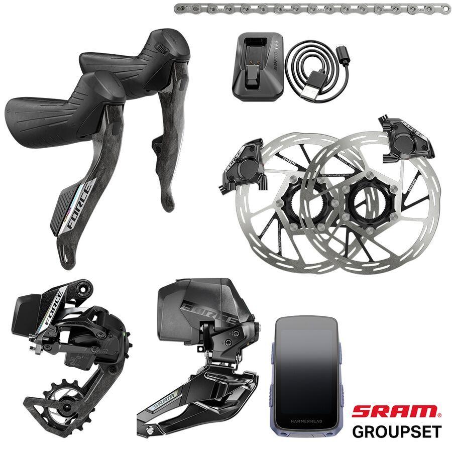 SRAM Force E1 AXS 2X HRD Groupset + Hammerhead Karoo Computer Black