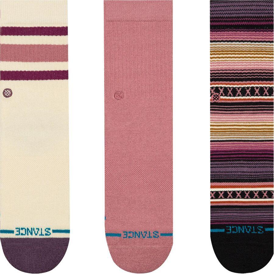 Stance Icon Mixed Crew Sock - 3-Pack - Kids' Dusty Rose