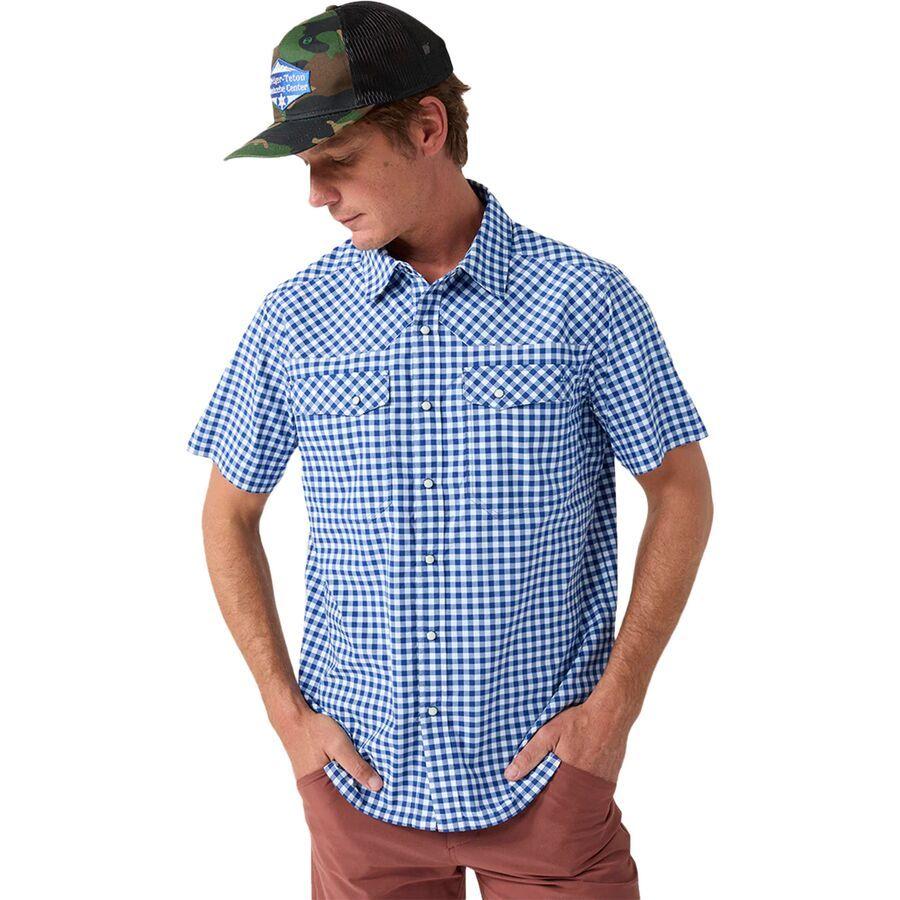 STIO Eddy Short-Sleeve Shirt - Men's Cobalt Night Gingham