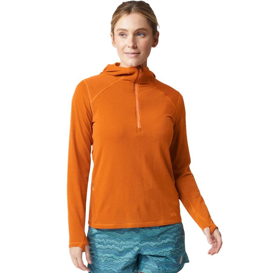 STIO Trax Power Grid 1/2-Zip Hoodie - Women's Bonfire