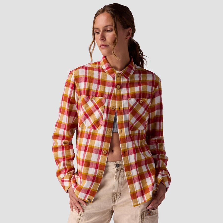 Stoic Aspen Elbow Patch Flannel - Women's Cranberry Harvest Oversized Plaid
