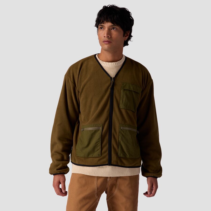 Stoic Banjo Fleece Cardigan - Men's Dark Olive