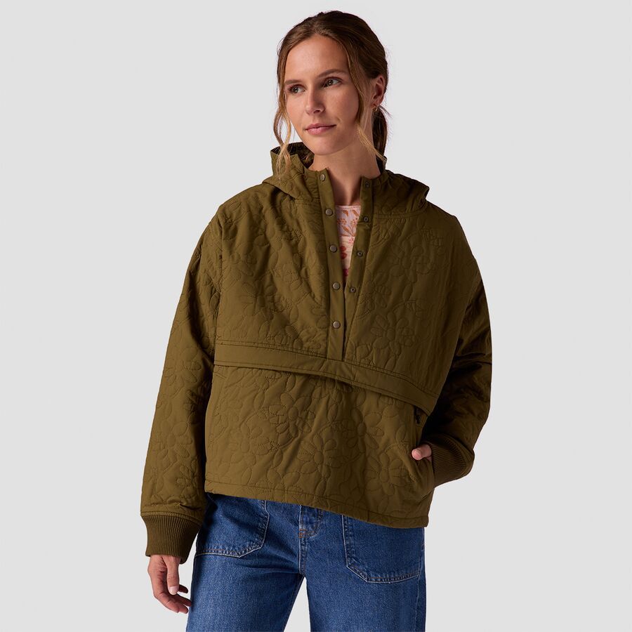 Stoic Daisy Quilted Pullover - Women's Dark Olive