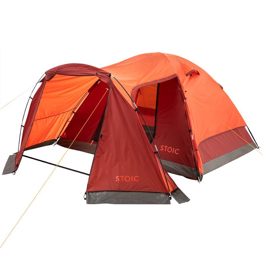 Stoic Dome Tent + Vestibule: 4-Person 3-Season Tigerlily/Red Ochre