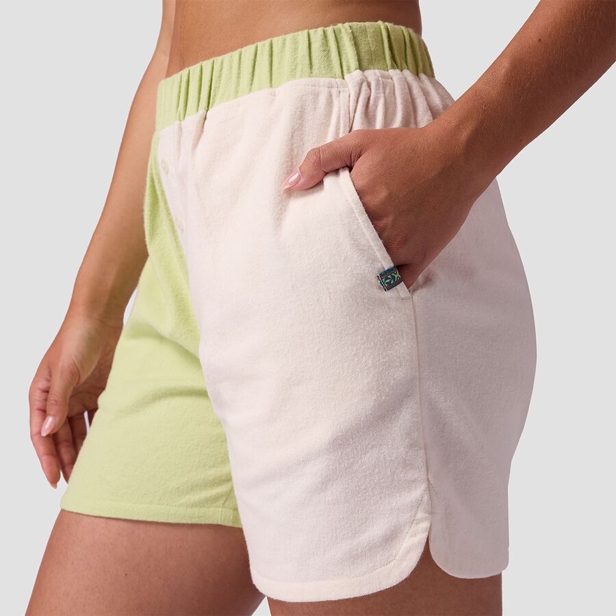Stoic Finnley Flannel Short - Women's Margarita/Egret