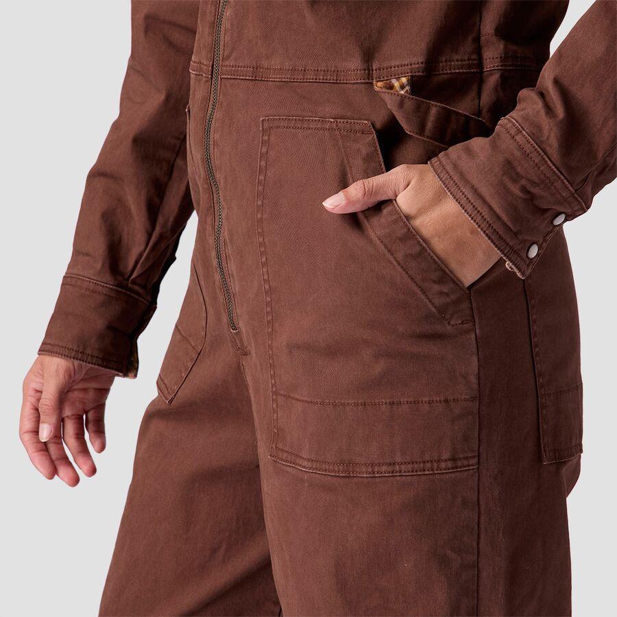 Stoic Flannel Lined Venture Long-Sleeve Jumpsuit - Women's Potting Soil