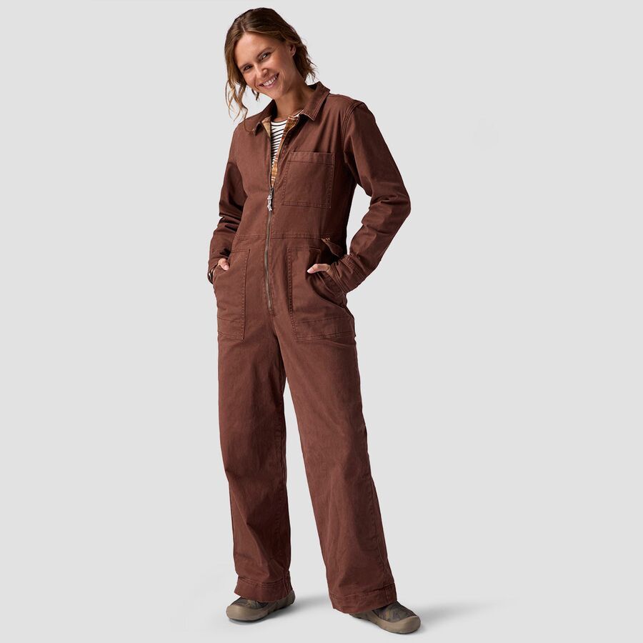 Stoic Flannel Lined Venture Long-Sleeve Jumpsuit - Women's Potting Soil