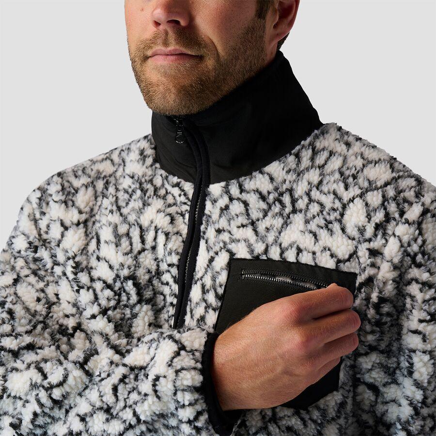 Stoic High Pile Printed Fleece Jacket - Men's Black/White Abstract Print