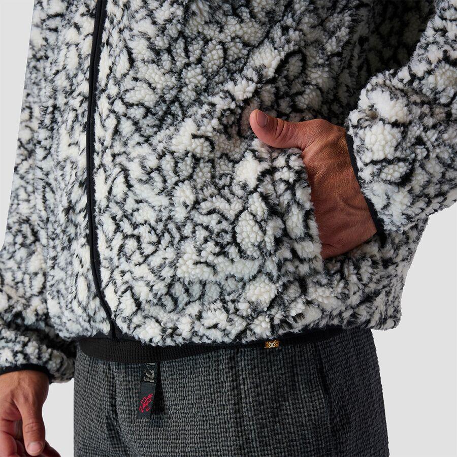 Stoic High Pile Printed Fleece Jacket - Men's Black/White Abstract Print