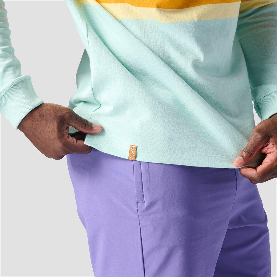 Stoic Long-Sleeve Rugby T-Shirt - Men's Eggshell Blue Stripe