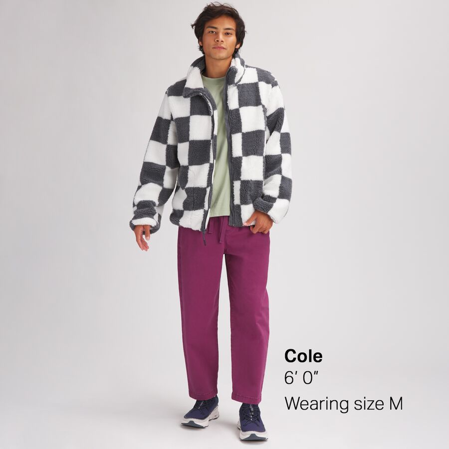 Stoic MTN Checker Sherpa Full-Zip Jacket - Men's Grey Checker