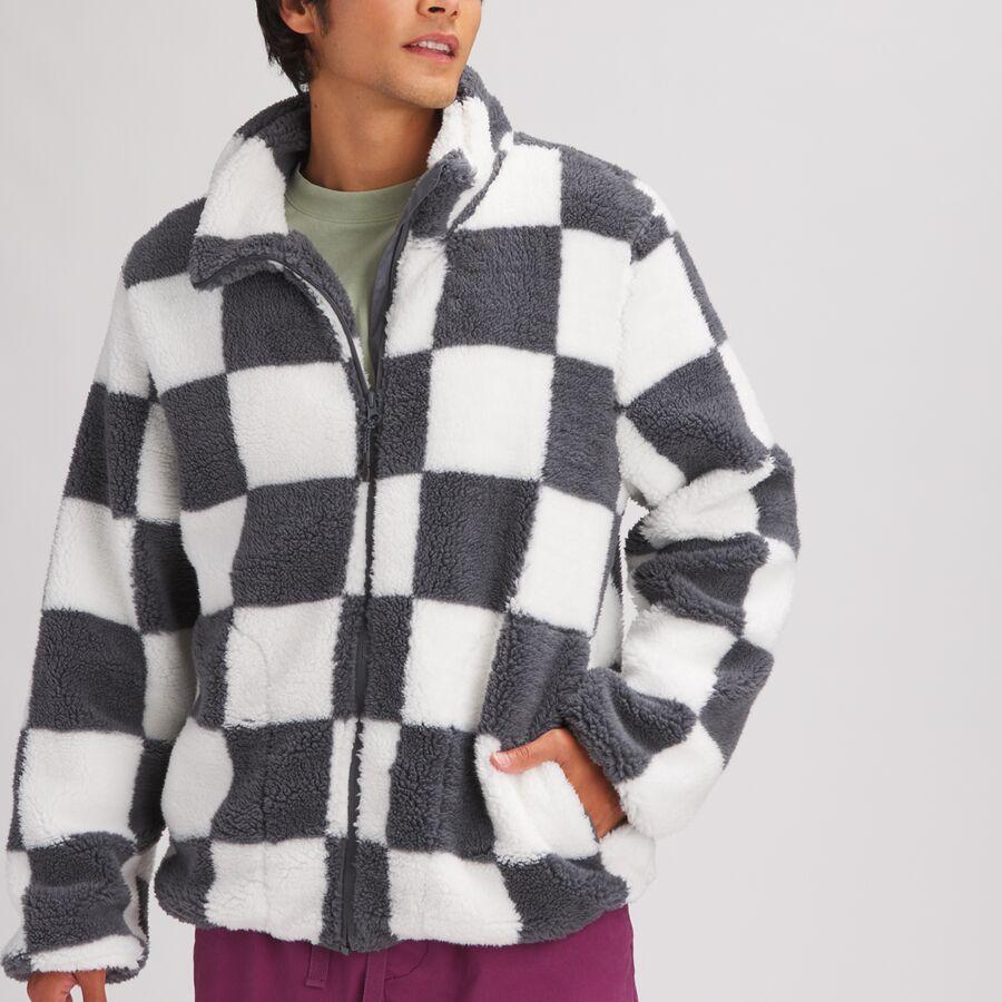 Stoic MTN Checker Sherpa Full-Zip Jacket - Men's Grey Checker