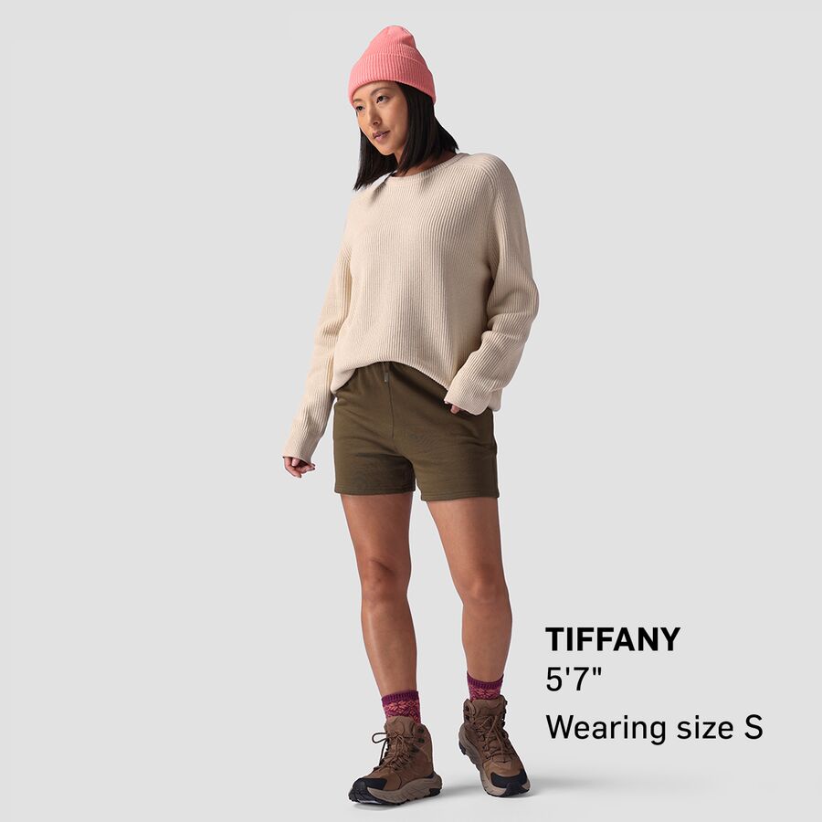 Stoic Oversized Cotton Fisherman's Sweater - Women's Angora