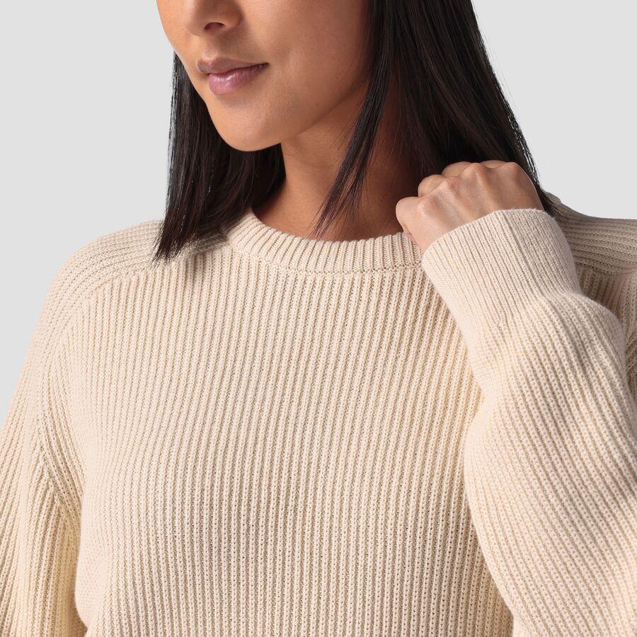 Stoic Oversized Cotton Fisherman's Sweater - Women's Angora