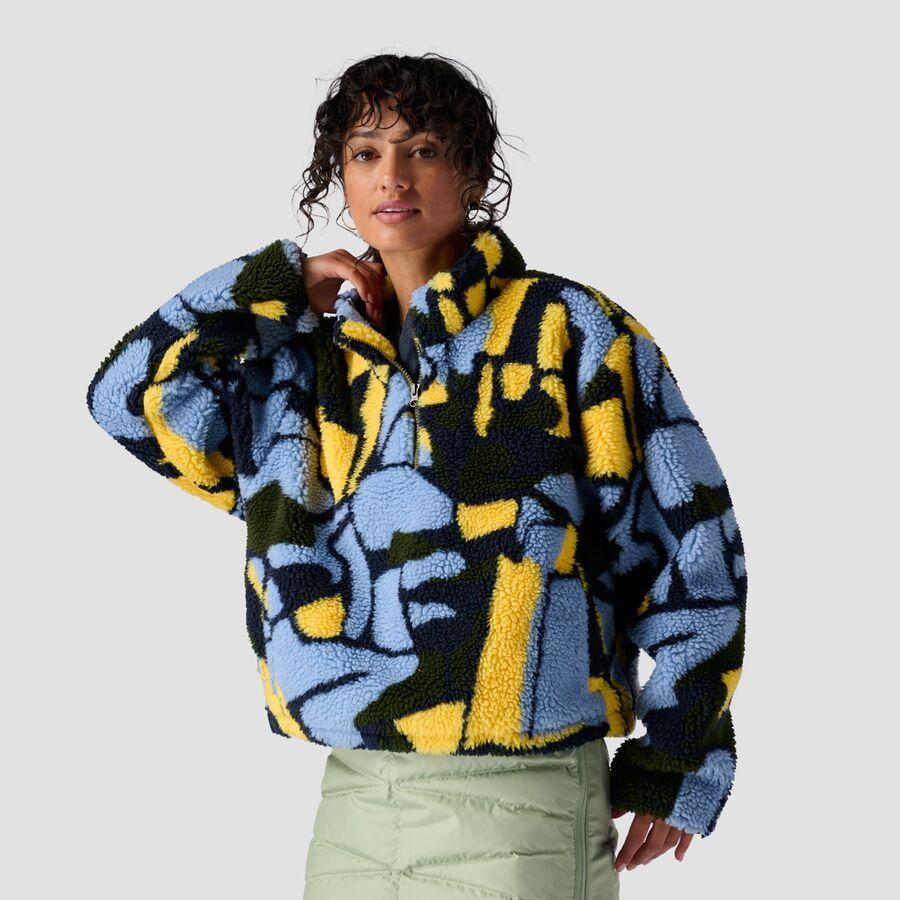 Stoic Printed Fleece 1/4-Zip Pullover - Women's Blue Geo Print