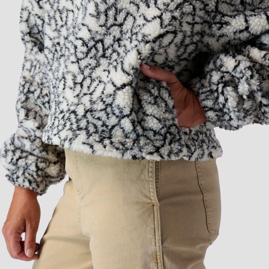 Stoic Printed Mid Pile Fleece 1/4 Zip Pullover - Women's Black/White Abstract Print