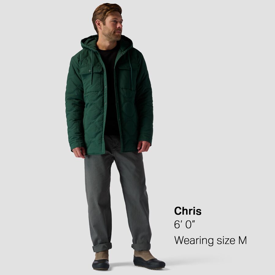 Stoic Quilted Hooded Snap Jacket - Men's Evergreen