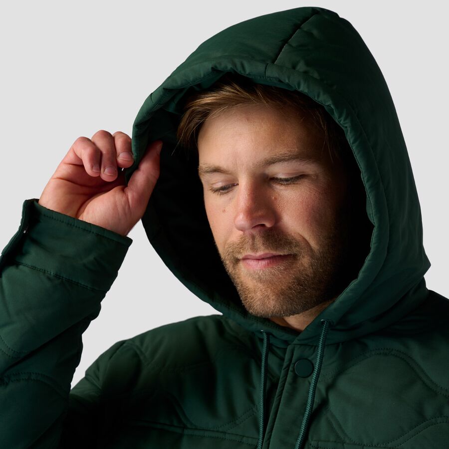 Stoic Quilted Hooded Snap Jacket - Men's Evergreen