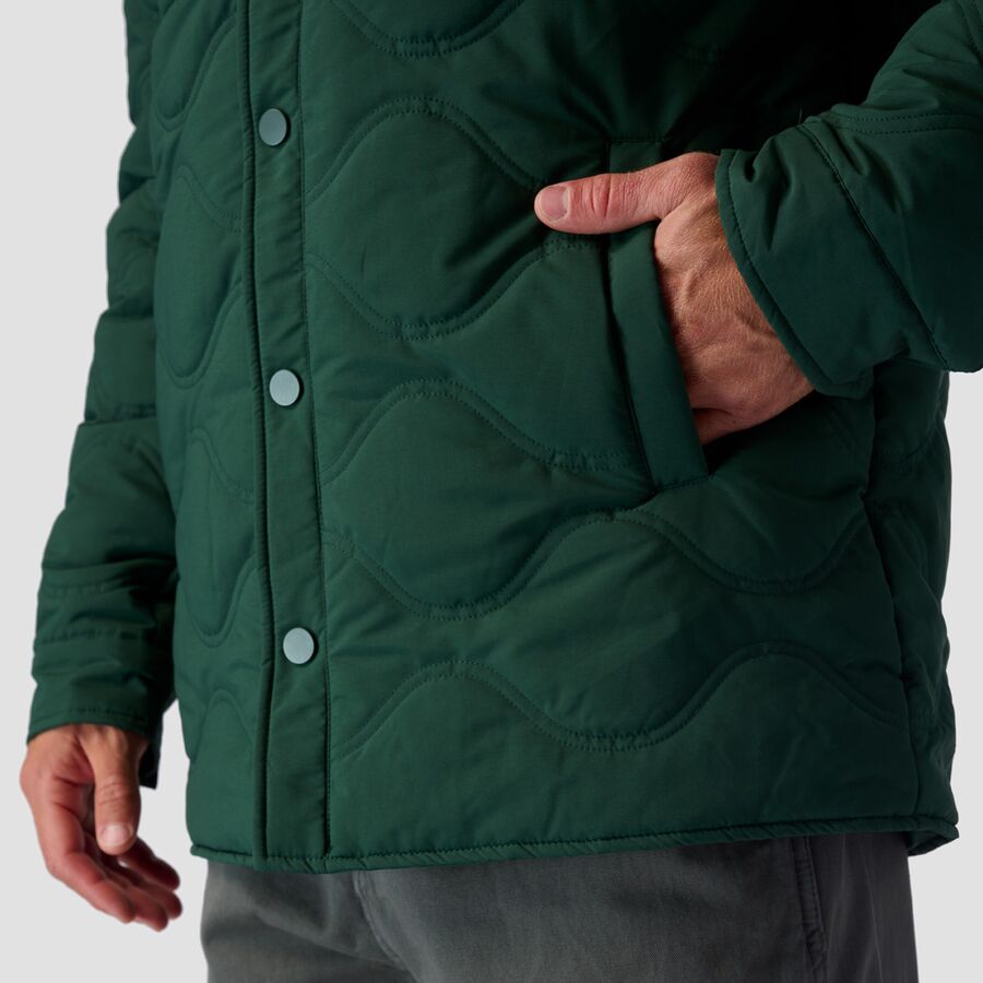 Stoic Quilted Hooded Snap Jacket - Men's Evergreen