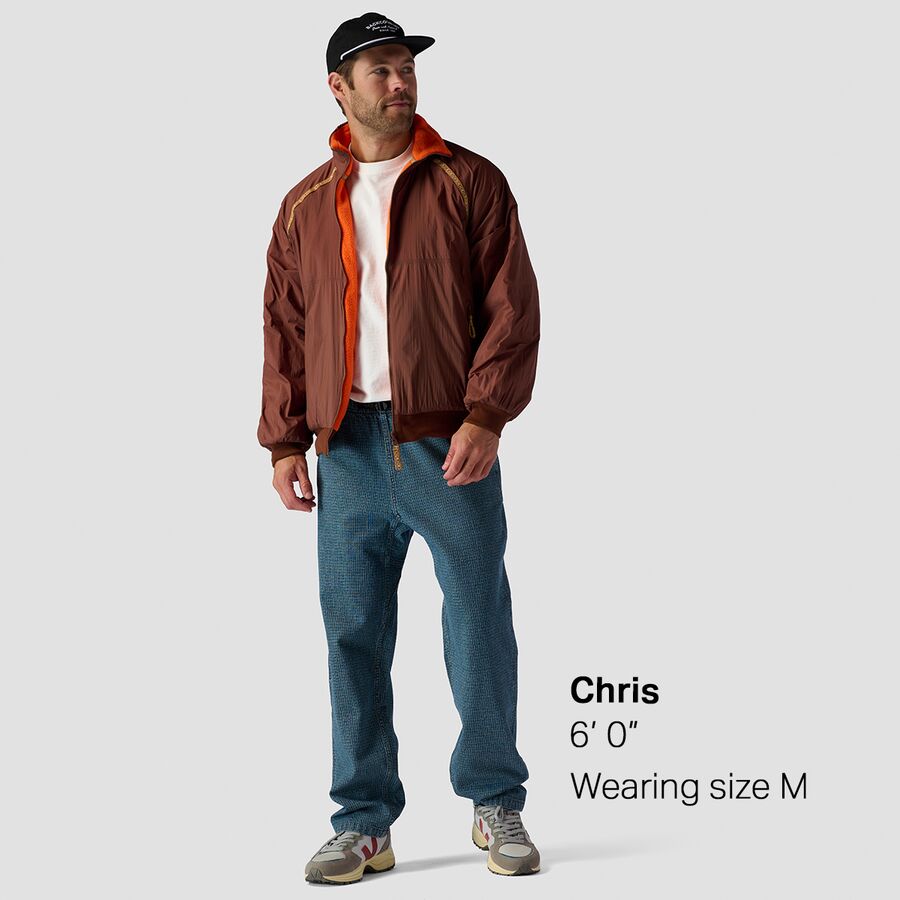 Stoic Reversible Polar Fleece Full Zip - Men's Vermillion Orange/Downtown Brown