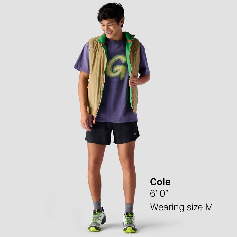 Stoic Reversible Polar Fleece Vest - Men's Green Bee/Kelp