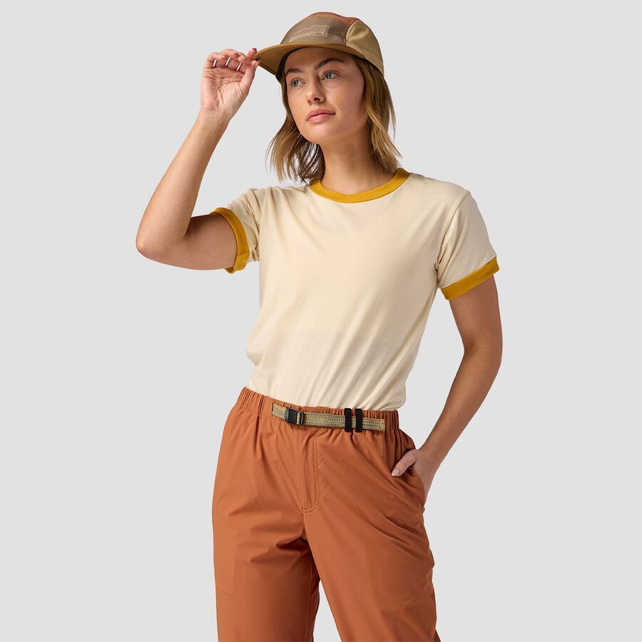 Stoic Ringer Short-Sleeve T-Shirt - Women's Cream/Mustard
