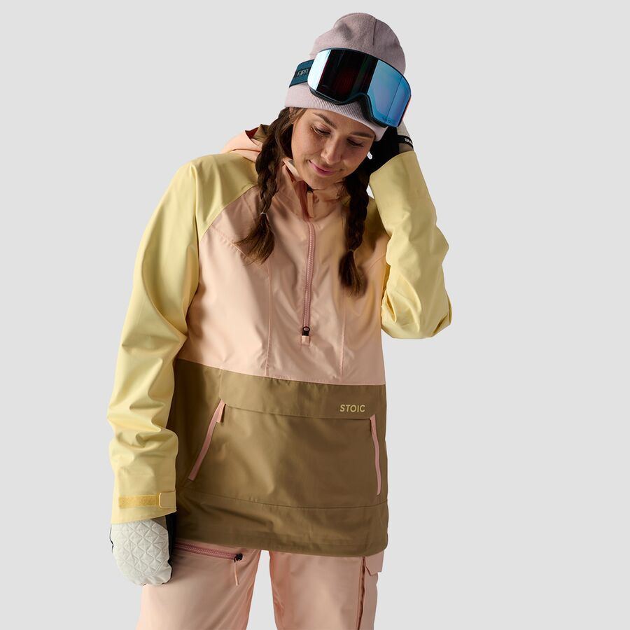Stoic Shell Anorak 2.0 - Women's Peach Parfait/Kelp/Mellow Yellow