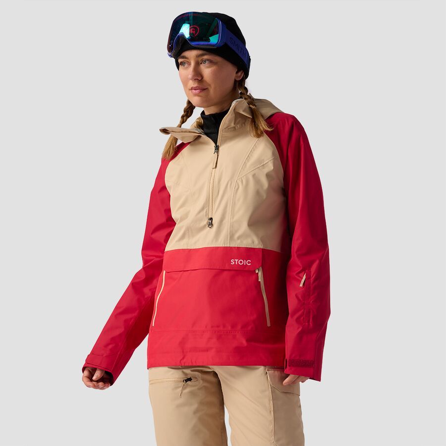 Stoic Shell Anorak - Women's Pebble/Lollipop/Jester Red