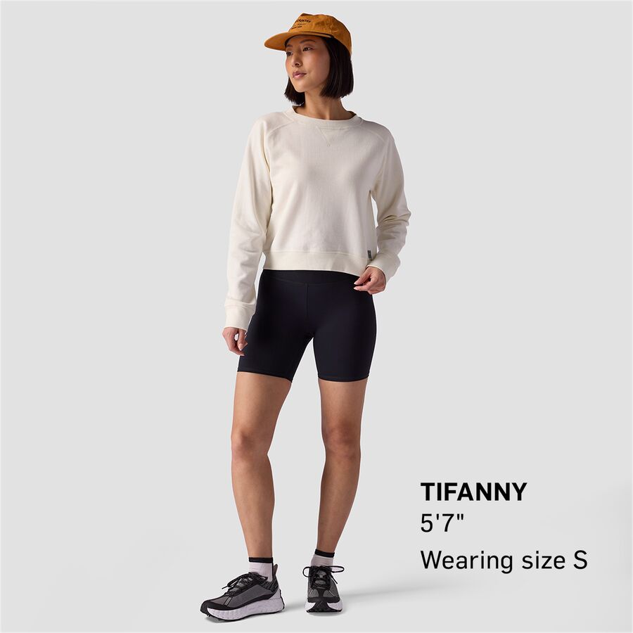 Stoic Vintage Gym Cropped Crew Sweatshirt - Women's Egret