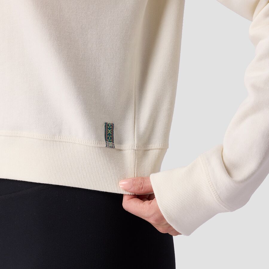 Stoic Vintage Gym Cropped Crew Sweatshirt - Women's Egret