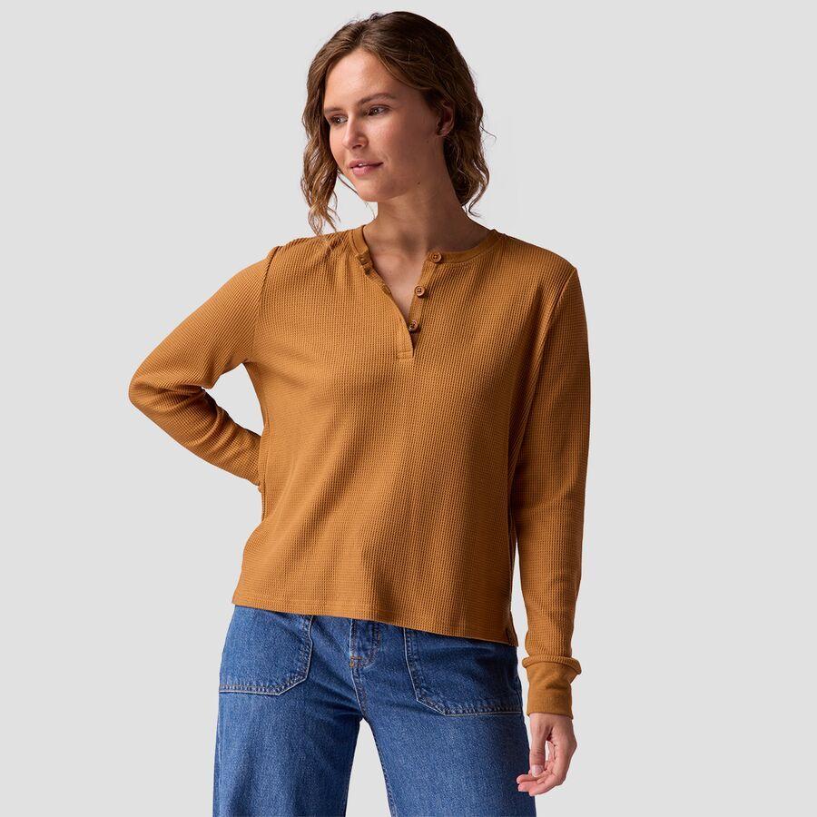 Stoic Wicking Waffle Long-Sleeve Henley - Women's Brown Sugar