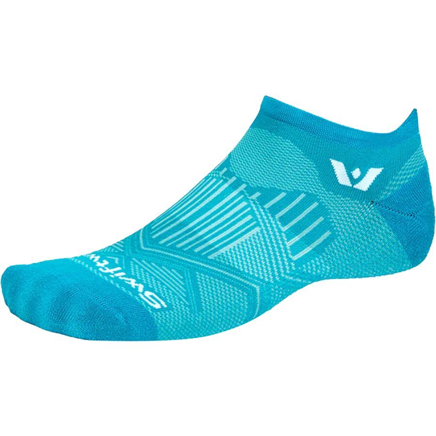 Swiftwick Aspire No Show Tab Sock Geo Aqua Sky