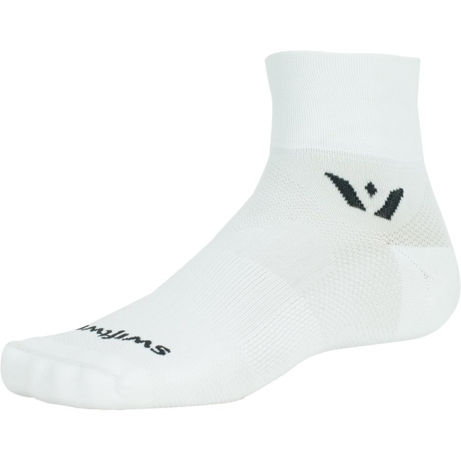 Swiftwick Aspire Quarter Crew Sock White