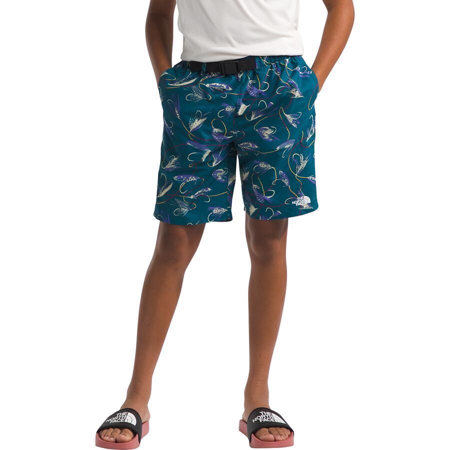 The North Face Amphibious Class V Belted Short - Boys' Blue Moss Gone Fishing Print